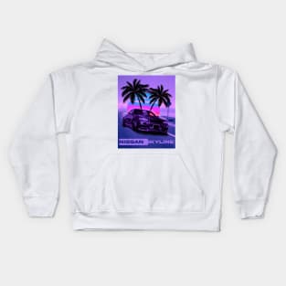 Nissan Skyline synthwave Kids Hoodie